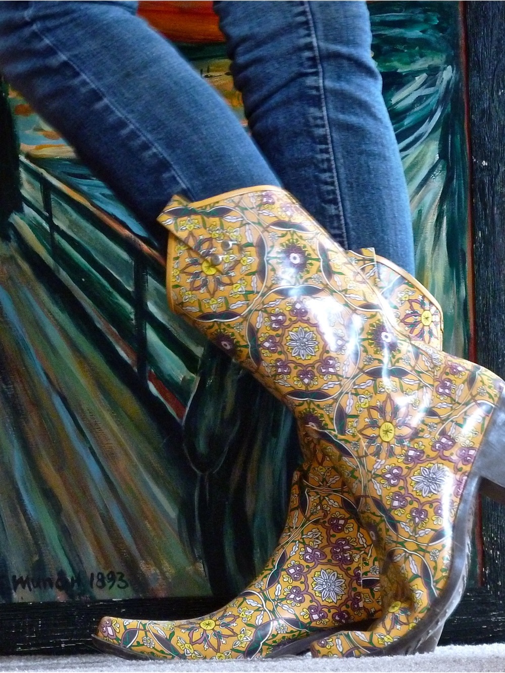 Vintage dELiA*s Paisley Cowboy Rain Boots - Size 7